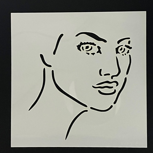 Stencil - Face Medium (6x6 inch)